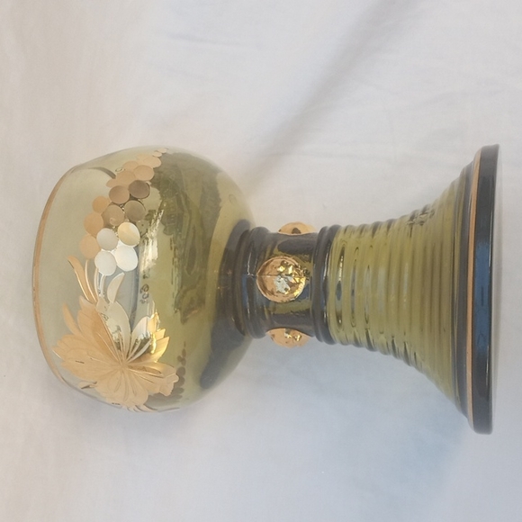 Vintage  Rhine Roemer Wine Glass Green Gold Beehive Souvenir Germany - Picture 7 of 10